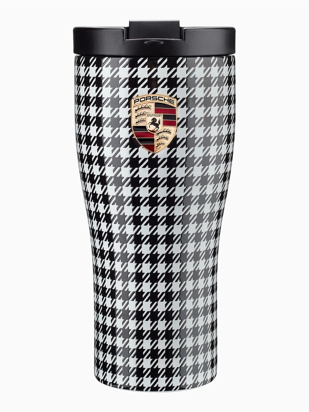 Porsche Houndstooth Thermo Mug Stainless Travel Tumbler Pepita Crest 15.6oz nWOT